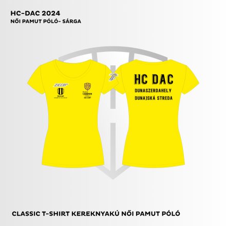 Dunaszerdahely HC DAC női kereknyakú pamut póló sárga