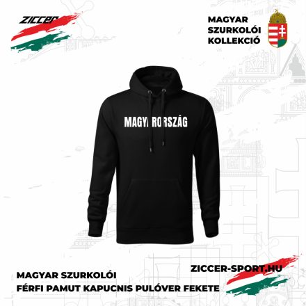 MAGYARORSZÁG kapucnis pulóver unisex fekete