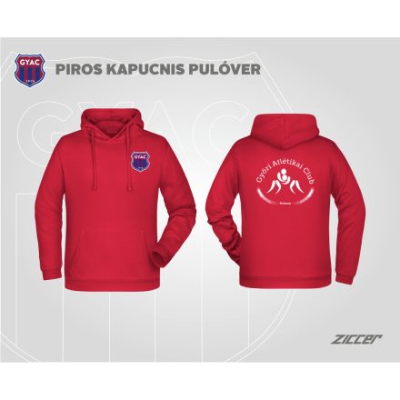 GYAC BIRKÓZÁS COTTON URBAN HOODED PAMUT KAPUCNIS MELEGÍTŐ FELSŐ UNISEX PIROS